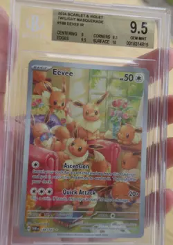 BGS 9.5 Eevee 188/167 Twilight Masquerade PSA IR Holo Pokemon Card Gem Mint - Image 1