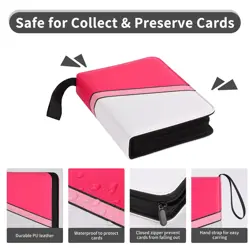 Trading Card Binder 4 Pocket with 50 Removable Sleeves, 400 Pockets Card Coll... - Image 3