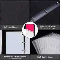 Trading Card Binder 4 Pocket with 50 Removable Sleeves, 400 Pockets Card Coll... - Image 4