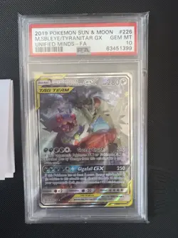 Pokemon Mega Sableye & Tyranitar GX Full Art Card 226/236 Unified Minds PSA 10. - Image 2