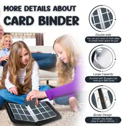 Card Binder 900 Pockets, Trading Card Binder 9-Pocket Card Holder Binder fits... - Image 3