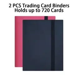 Trading Cards Album Binder, 2 Pack 9 Pockets PU Leather Card Binder Holder 20... - Image 4