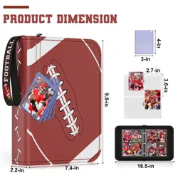 440 Pockets Football Card Binder, Sports Card Binder with Card Display Design... - Image 5