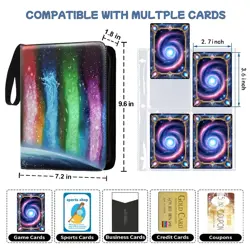 Premium 400 Pockets Trading Card Binder,4 Pocket Cards Collect Albums Book Ho... - Image 2
