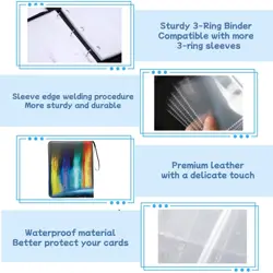 Premium 400 Pockets Trading Card Binder,4 Pocket Cards Collect Albums Book Ho... - Image 4