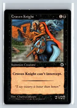 CRAVEN KNIGHT - MTG Magic the Gathering Card - Portal - Common - Image 1