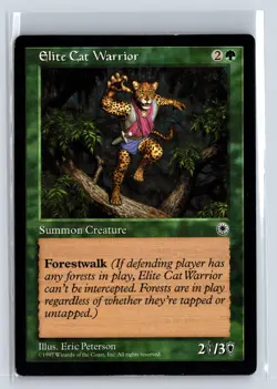 ELITE CAT WARRIOR 163† - MTG Magic the Gathering Card - Portal - Common - Image 1