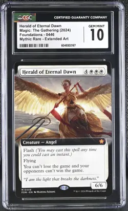 HERALD OF ETERNAL DAWN Foundations Extended Art Mythic CGC 10 MTG [Nostalgium] - Image 1