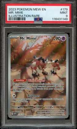 2023 Pokemon Scarlet & Violet 151 Mr. Mime Illustration Rare #179/165 Mint PSA 9 - Image 1