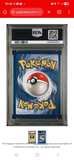 1999 Pokemon Holo Base Set Shadowless Zapdos Graded PSA 7 Near Mint - Image 4
