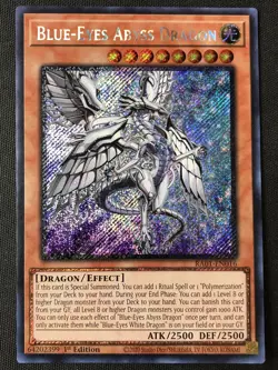 Yugioh #RA01-EN016 Blue-Eyes Abyss Dragon 1st Edition Platinum Secret Rare NM - Image 1