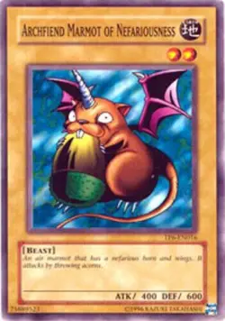 YUGIOH Archfiend Marmot of Nefariousness TP6-EN016 Vintage Light-played LP - Image 1