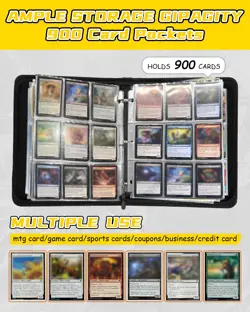 for 9 Pocket Card Binder for MTG, TCG, Game Cards Holds 900 Cards - Large Cap... - Image 2