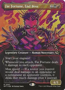 Far Fortune, End Boss Aetherdrift Borderless Foil rare #203 NM MTG - Image 1