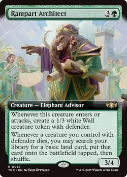 Extended Art RAMPART ARCHITECT mtg NM-M Commander Tarkir Dragonstorm 1 Rare - Image 1