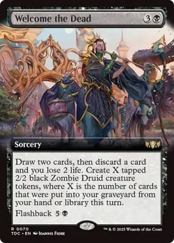 Extended Art WELCOME THE DEAD mtg NM-M Commander Tarkir Dragonstorm 1 Rare - Image 1