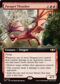 Extended Art PARAPET THRASHER mtg NM-M Commander Tarkir Dragonstorm 1 Rare - Image 1