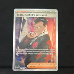 Pokemon TCG Team Rocket's Giovanni Ultra Rare Holo SV10 225/182 Lightly Played - Image 1