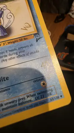 Wartortle 63/130 Base Set 2 Gold W Stamped WOTC Promo Pokemon Card Rough Shape - Image 3