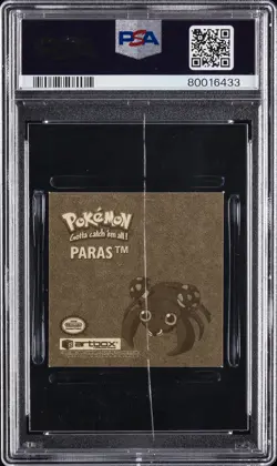 1999 POKEMON STICKERS SER 1 RARE GOLD STICKERS #G12 PARAS PSA 10 - Image 2