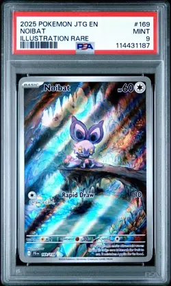 2025 Pokemon Journey Together # 169 Noibat Illustration Rare PSA 9 Card MINT! - Image 1