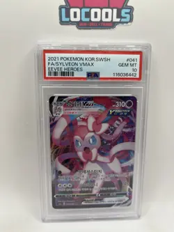 Sylveon Vmax PSA 10 2021 Eevee Heroes #041 Korean Pokemon Card - Image 1