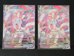 Pokemon TCG Sylveon VMAX Ultra Rare Holo SWSH07 #075/203 Lightly Played 2 Cards - Image 1