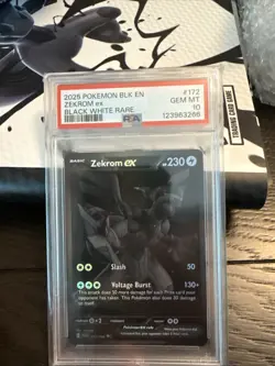 2025 POKEMON BLK EN-BLACK BOLT BLACK WHITE RARE #172 ZEKROM EX PSA 10 - Image 1