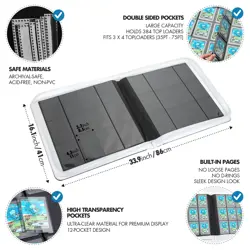 Toploader Binder - 384 Pocket Storage for Trading Cards, Ideal for Yugioh, MT... - Image 4