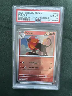 Pokemon TCG Pyroar Master Ball Holo Rare Card 016/131 Prismatic Evolutions PSA - Image 1