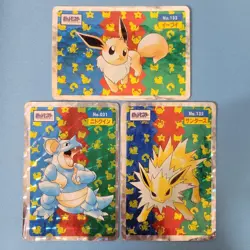 Pokemon Card Japanese Topsun Eevee Jolteon Nidoqueen Prism - Image 1