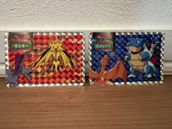 Pokemon Card Japanese Topsun Blastoise VS Charizard & Zapdos VS Aerodactyl Prism - Image 1