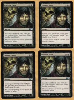4x Diabolic Tutor (2 M11 Core Set, 2 M12, English) MTG 4 NM Base - Image 1