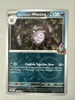 Pokemon TCG * Destined Rivals 126/182 Team Rocket's Weezing U* REVERSE HOLO * NM - Image 1