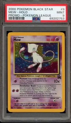 Pokemon Mew League Black Star Holo Promo #9 PSA 9 Mint - Image 1