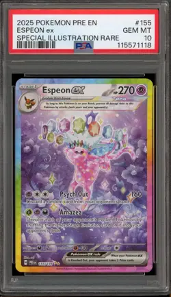 Pokemon Espeon ex Prismatic Evolutions Special Illustration Rare #155 PSA 10 - Image 1