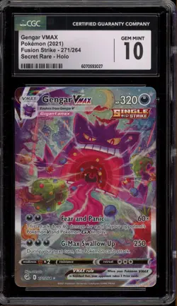 Pokemon Gengar VMAX Fusion Strike Secret Rare Full Alt Art #271 CGC 10 Gem Mint - Image 1