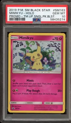 Pokemon Mimikyu Team Up Blister Pk. Holo Promo SM163 PSA 10 Gem Mint - Image 1