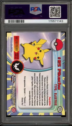 Pokemon Topps Chrome Pikachu #25 PSA 10 Gem Mint - Image 2