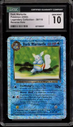 Pokemon Dark Wartortle Legendary Coll. Reverse Holo #39 CGC 10 Gem Mint - Image 1