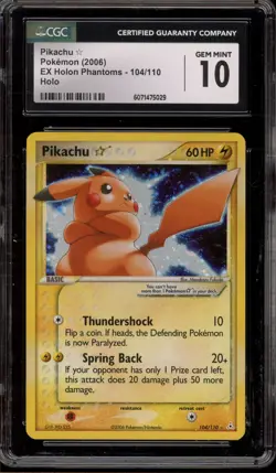 Pokemon Pikachu Gold Star EX Holon Phantoms Holo Rare #104 CGC 10 Gem Mint - Image 1