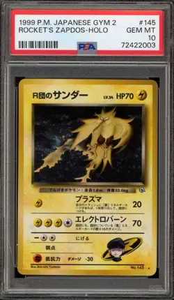 Pokemon Rocket's Zapdos Gym 2 Japanese Holo Rare #145 PSA 10 Gem Mint - Image 1
