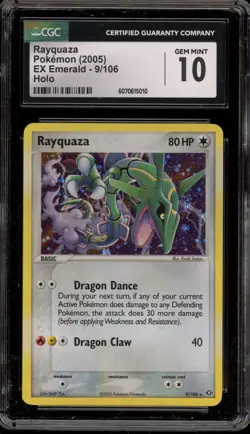 Pokemon Rayquaza EX Emerald Holo Rare #9 CGC 10 Gem Mint - Image 1