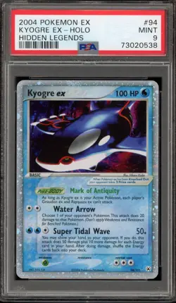 Pokemon Kyogre ex EX Hidden Legends Holo Rare #94 PSA 9 Mint - Image 1