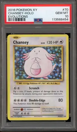 Pokemon Chansey XY Evolutions Holo Rare #70 PSA 10 Gem Mint - Image 1