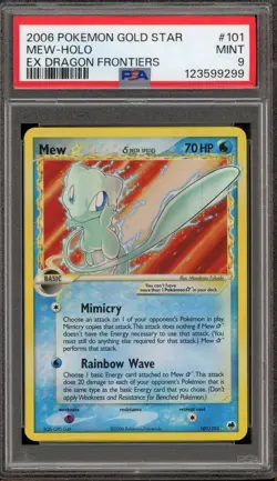Pokemon Mew Gold Star EX Dragon Frontiers Holo Rare #101 PSA 9 Mint - Image 1