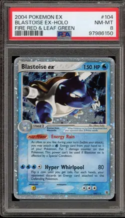 Pokemon Blastoise ex EX Fire Red & Leaf Green Holo Rare #104 PSA 8 - Image 1