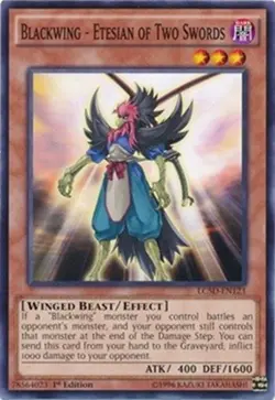 Blackwing - Etesian of Two Swords LC5D EN123 - YuGiOh Card -1ST Edition - Image 1