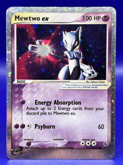 Pokemon Card Ruby and Sapphire Mewtwo EX 101/109 SWIRL LP-MP Condition - Image 1