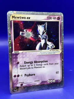 Pokemon Card Ruby and Sapphire Mewtwo EX 101/109 SWIRL LP-MP Condition - Image 3